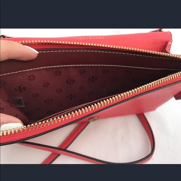NWT Tory Burch Perforated Logo Crossbody RedGinger - Picture 6 of 8